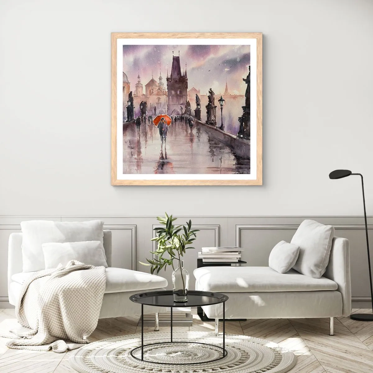 Poszter világos tölgy keretben - Az emberek nem változnak - 40x40 cm