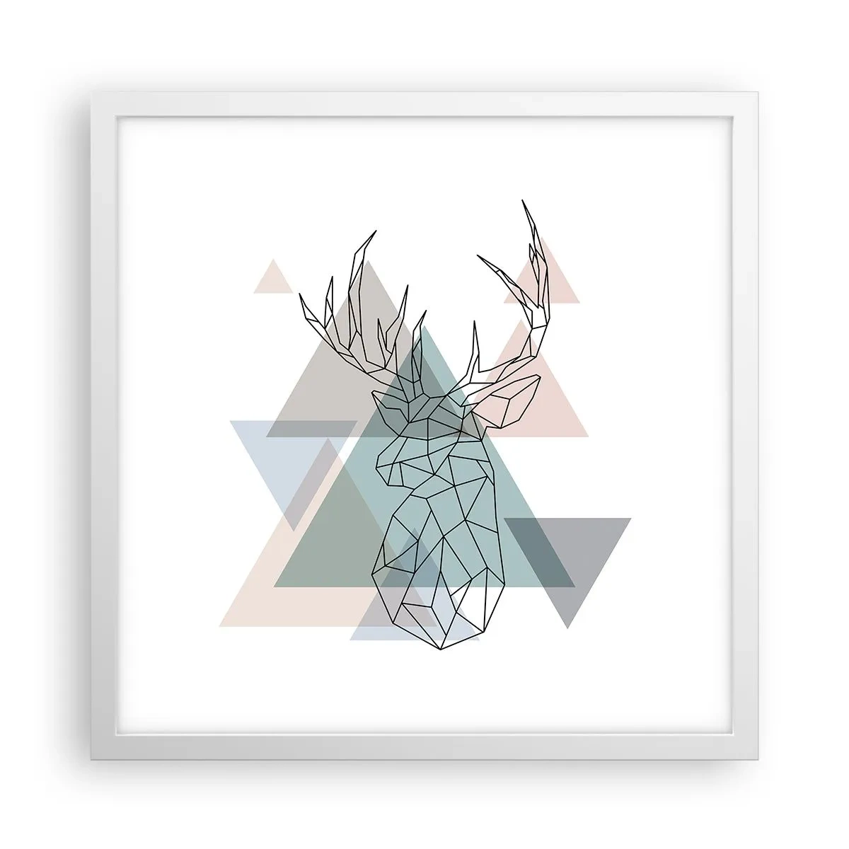 Poszter fekete keretben - Egy geometrikus erdőben - 40x40 cm