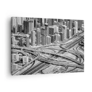 Vászonkép - Dubai madártávlatból - 70x50cm - Dubai – a lehetetlen város - Modern fali dekoráció nappalihoz és hálószobához ARTTOR