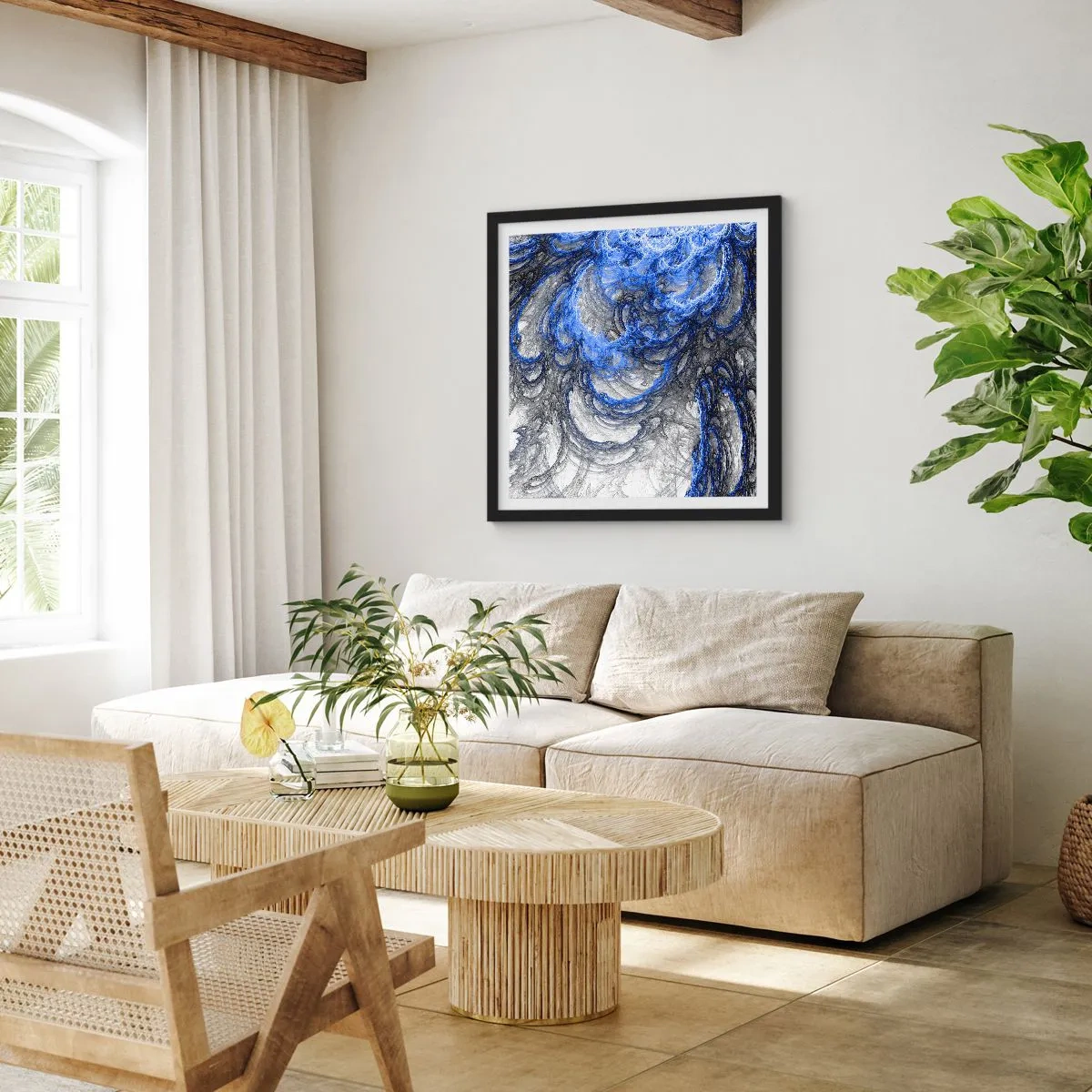 Poszter fehér keretben - Egy hullám születése - 60x60 cm