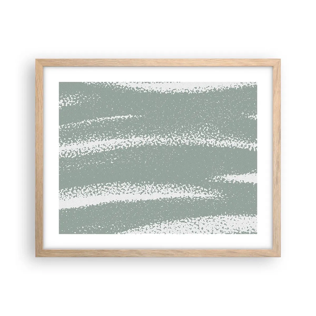 Poszter világos tölgy keretben - Absztrakció téli hangulatban - 50x40 cm