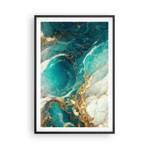 Poszter fehér keretben - Kompozíció aranyvénákkal - 61x91 cm