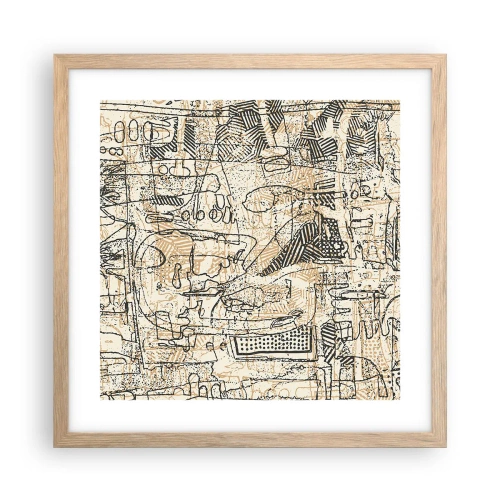 Poszter világos tölgy keretben - Dekódolásra vár - 40x40 cm