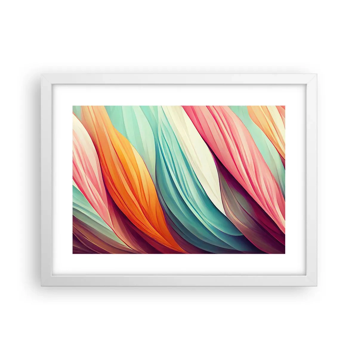 Poszter fekete keretben - Szivárványos szövés - 40x30 cm