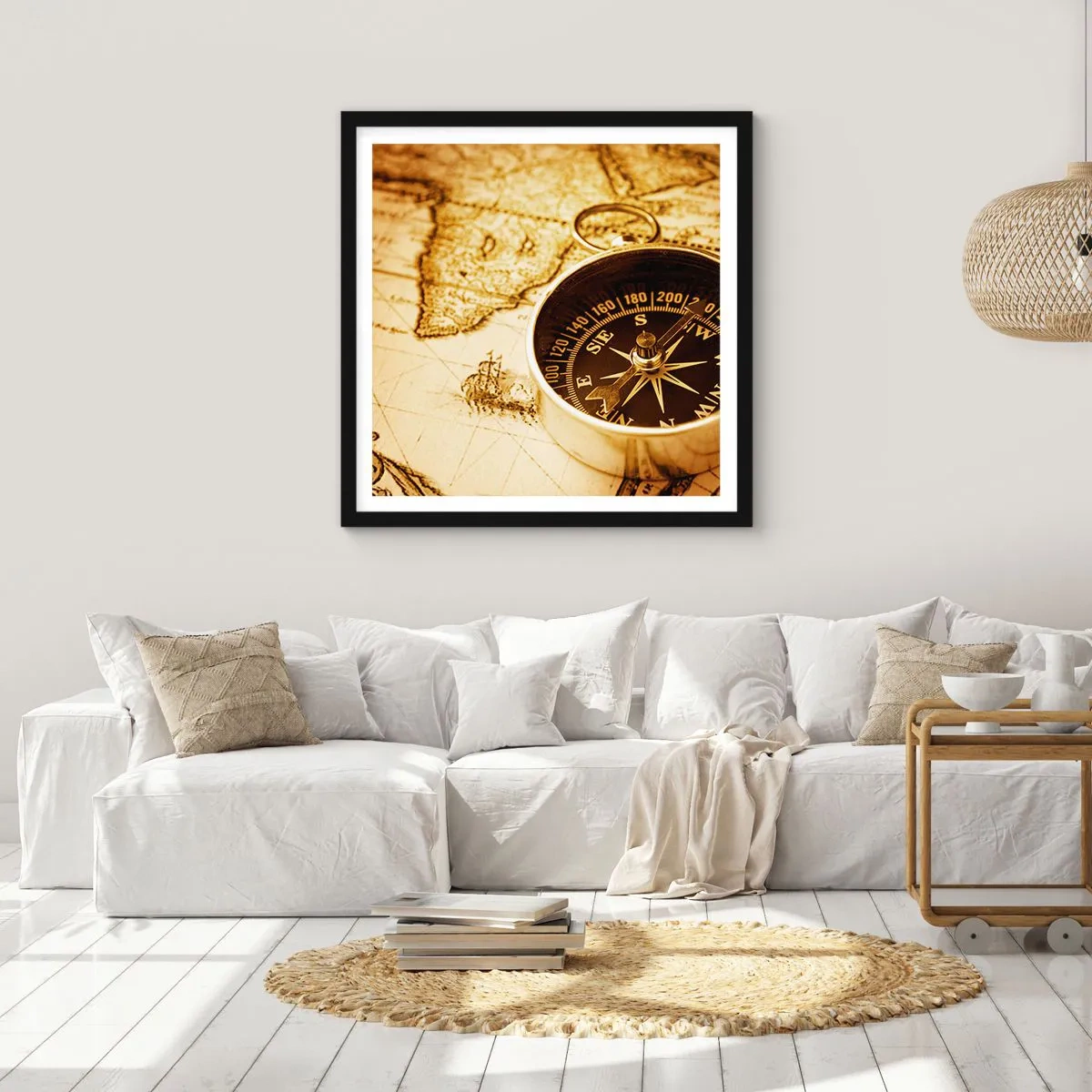 Poszter fehér keretben - Keletre, vagy nyugatra? - 60x60 cm