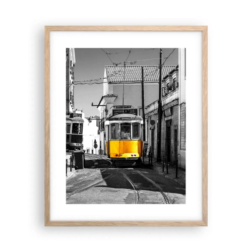 Poszter világos tölgy keretben - Lisszabon szelleme - 40x50 cm