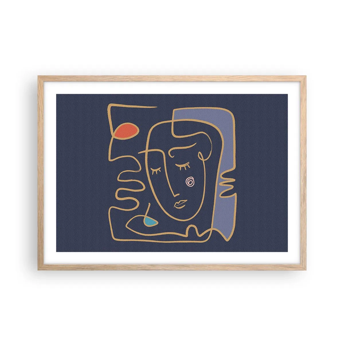 Poszter világos tölgy keretben - Álmodozásban - 70x50 cm