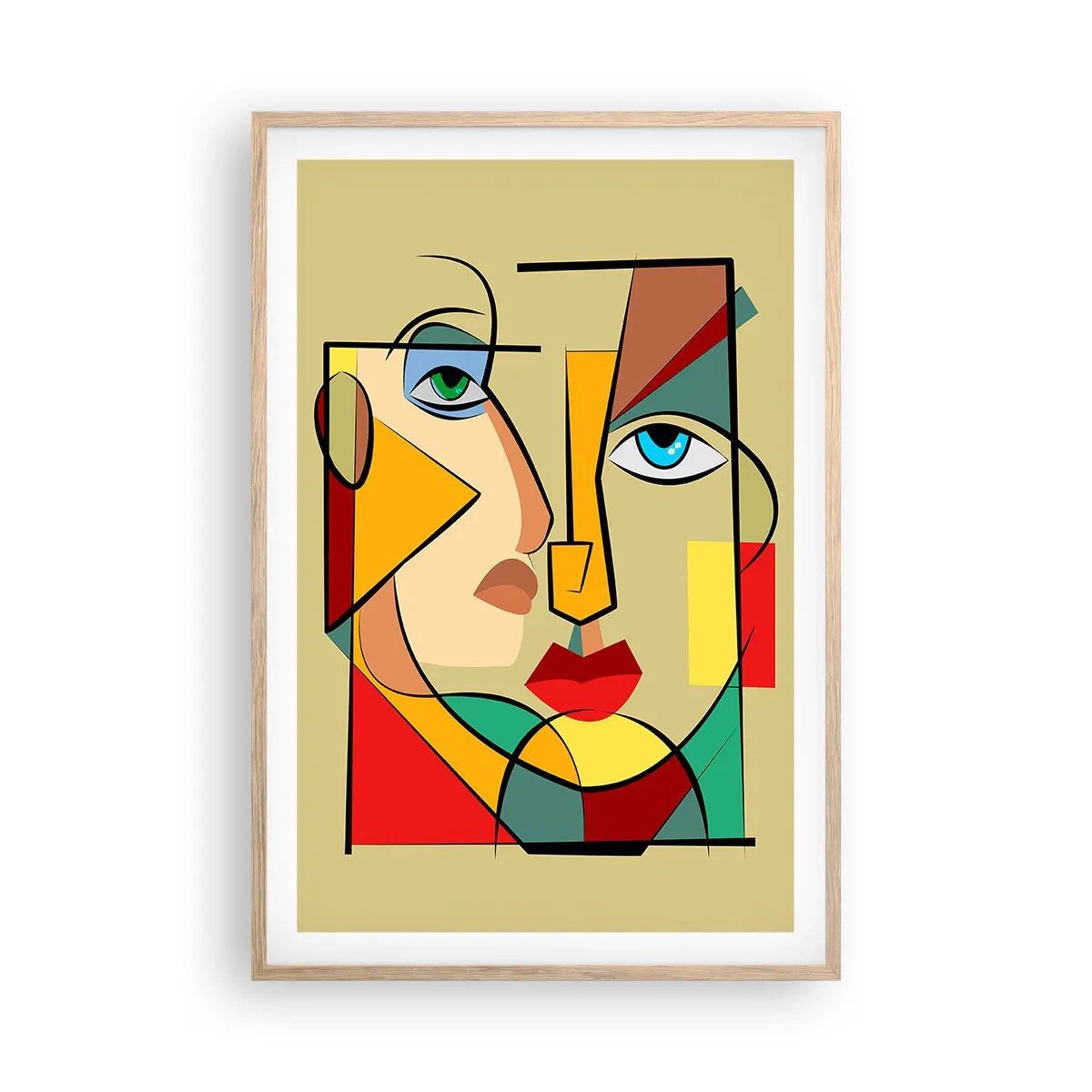 Poszter világos tölgy keretben - Egy összeillő pár - 61x91 cm