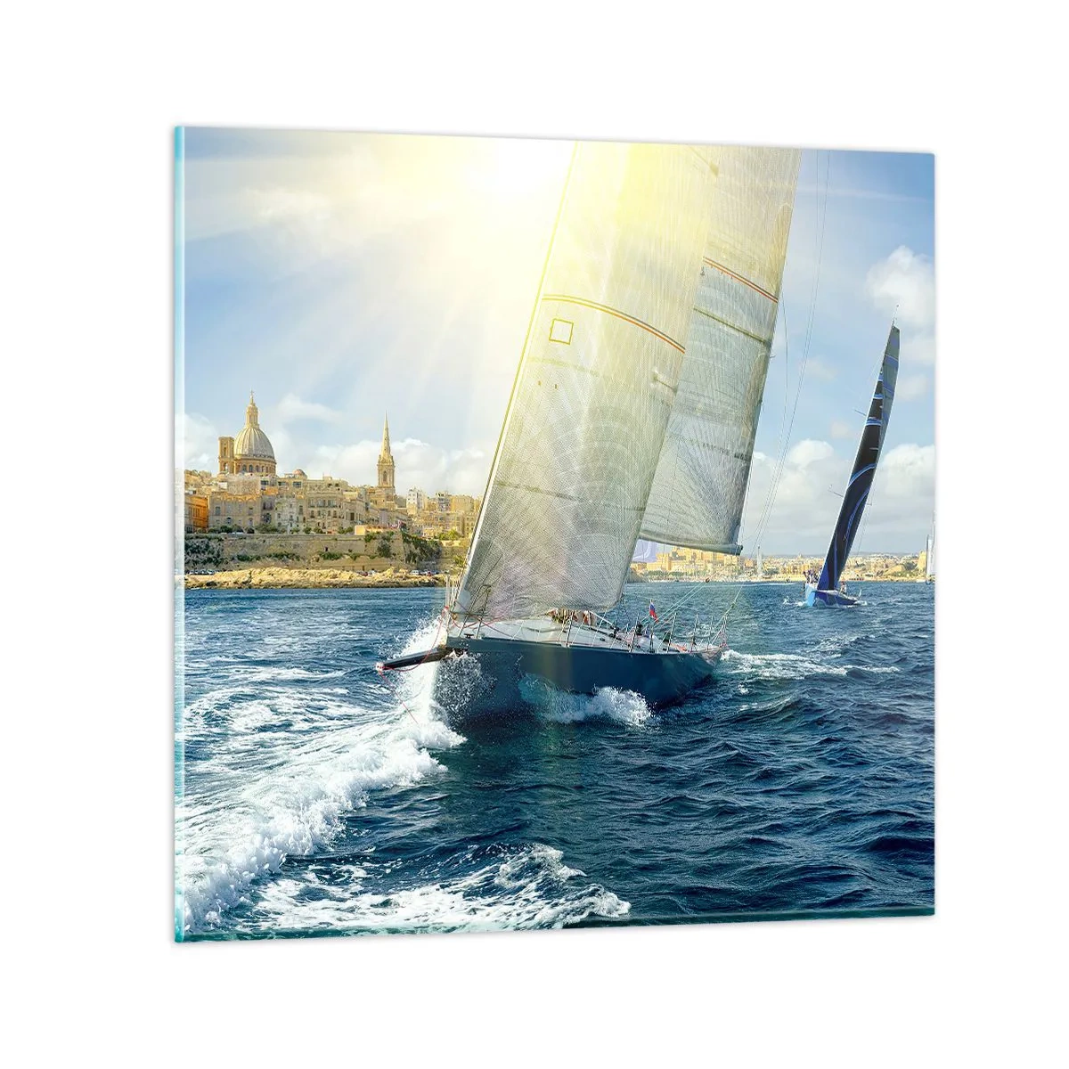 Üveg kép - Ideje elhagyni a várost - 40x40 cm