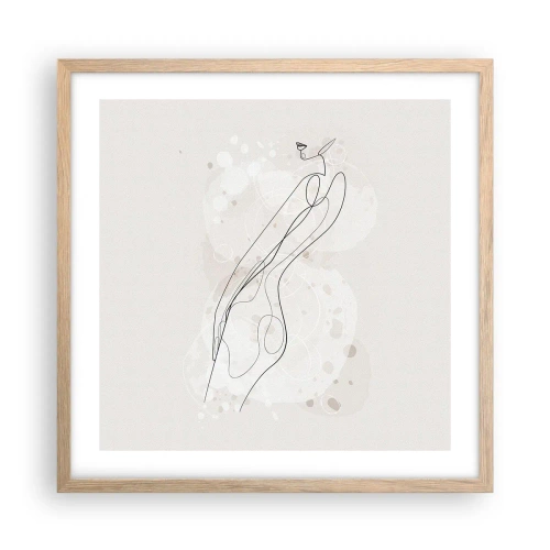 Poszter világos tölgy keretben - Eltévedni nézésben - 50x50 cm