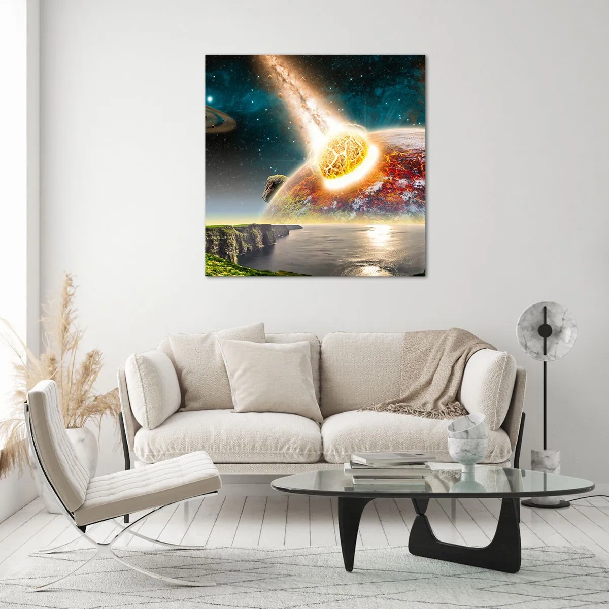 Üveg kép - Kozmikus dráma - 70x70 cm