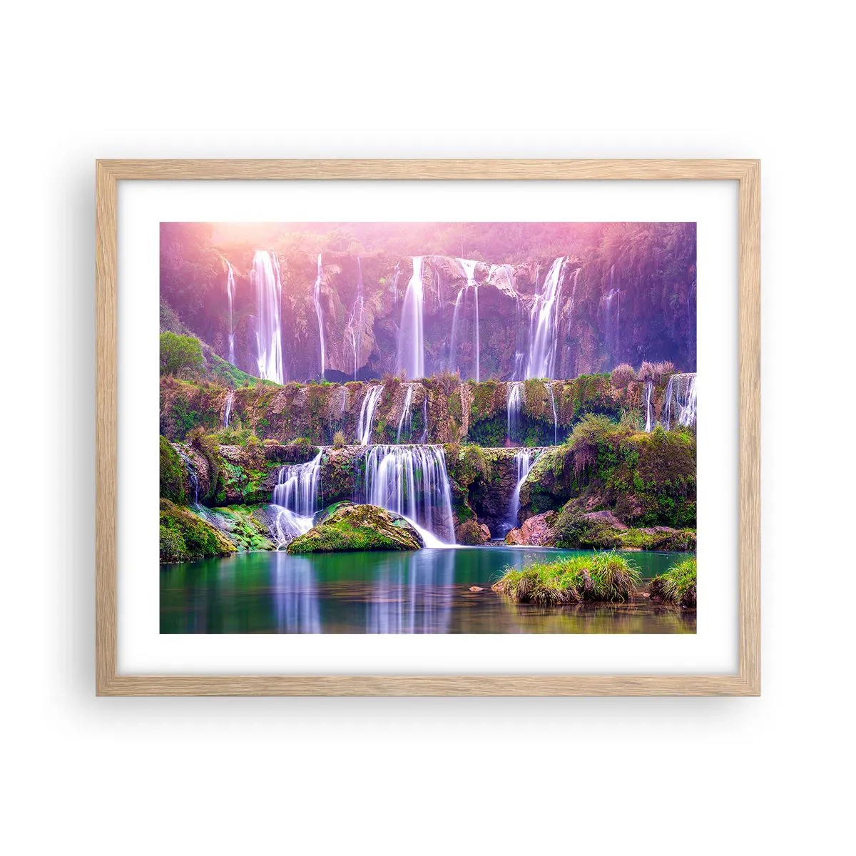 Poszter világos tölgy keretben - Lépcső a menybe - 50x40 cm