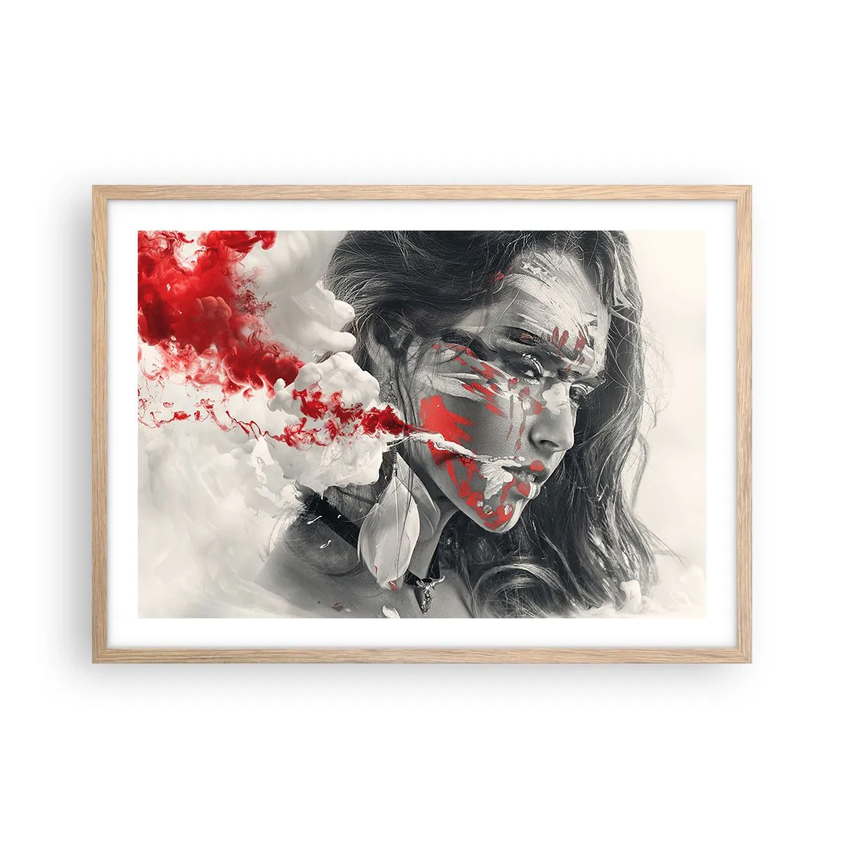 Poszter világos tölgy keretben - Az abszurditás füstjében - 70x50 cm