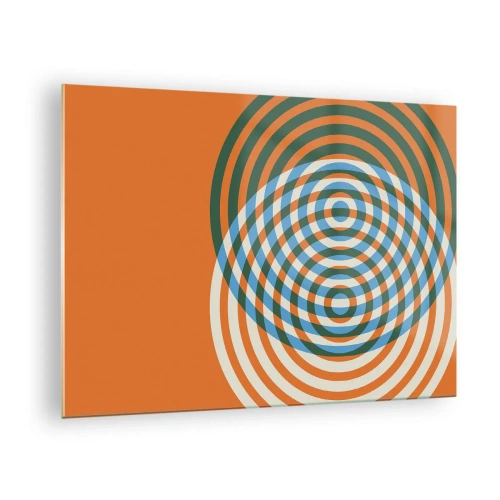 Üveg kép - Absztrakt geometrikus grafika koncentrikus körökkel - 70x50cm - Absztrakt körkörös variáció - Modern fali dekoráció nappalihoz és hálószobához ARTTOR