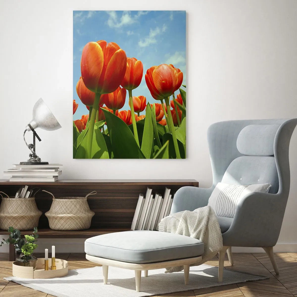Üveg kép - A kék égen kívül semmire sincs szükségük az életükben - 50x70 cm