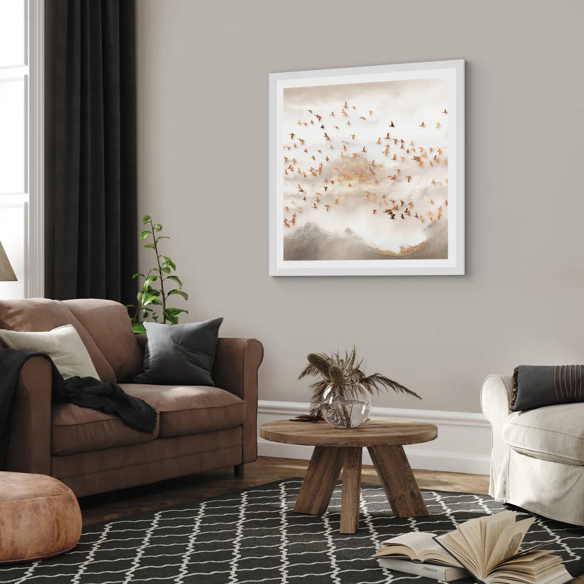 Poszter fekete keretben - Itt az idő... - 50x50 cm