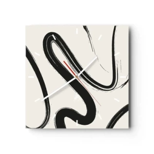 Falióra, Óra - Fekete-fehér rajongás - 40x40 cm