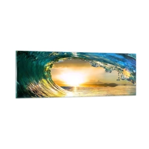 Üveg kép - Smaragd-arany kristályban - 90x30 cm