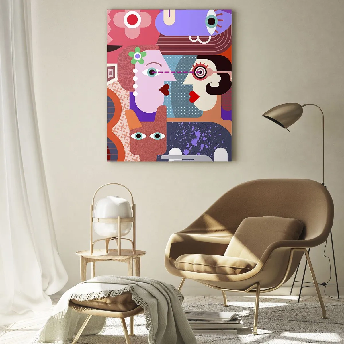 Üveg kép - Szemtől szembe - 50x70 cm