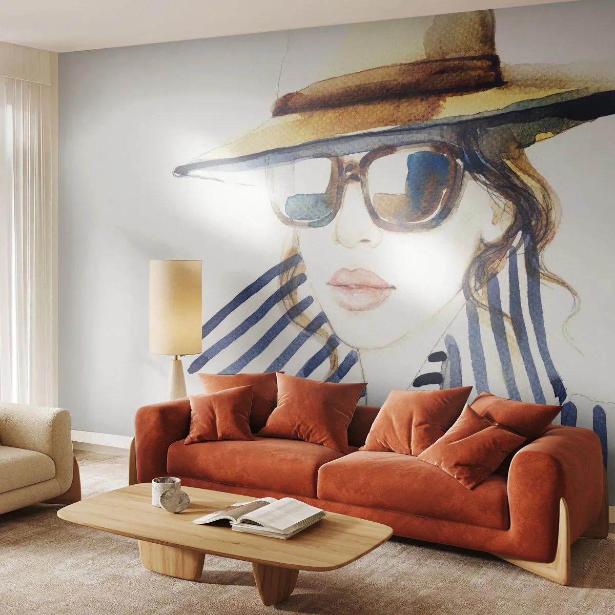 Fotótapéta Premium Sand - Florida üdvözli Önt! - Női Arc, Egy nő portréja, Divat - 100x70 cm