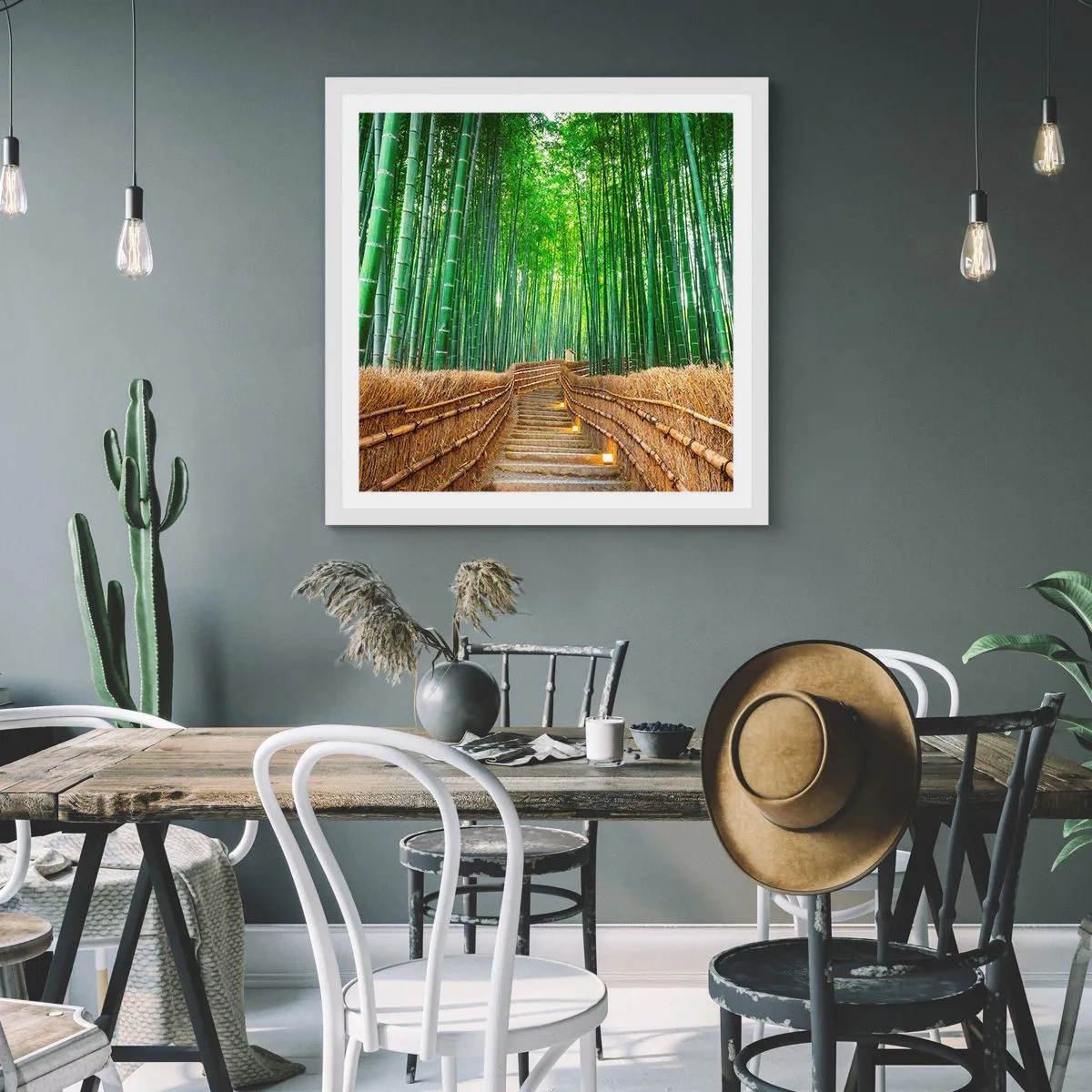 Poszter fekete keretben - Az ázsiai természet esszenciája - 50x50 cm