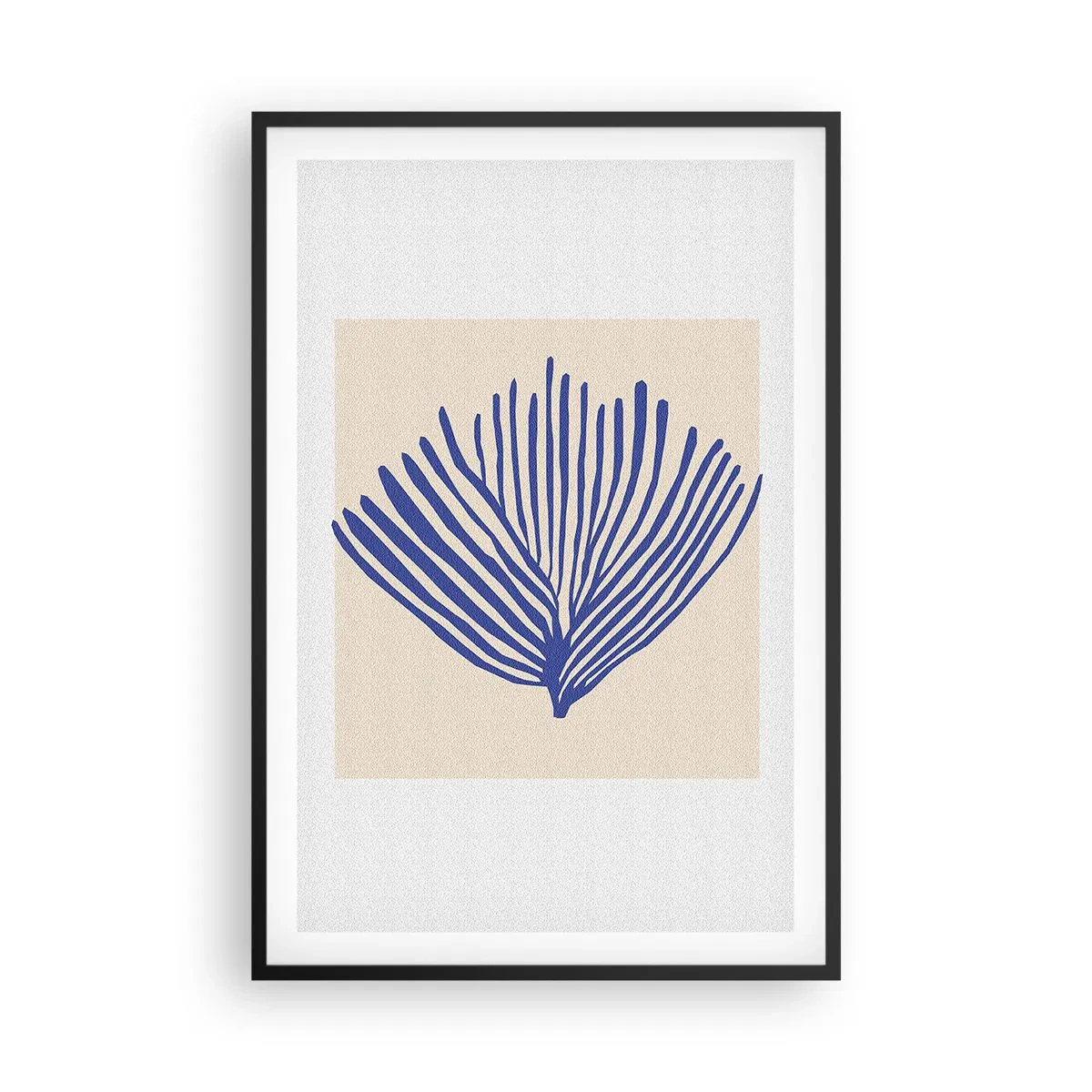 Poszter fehér keretben - Kék legyező - 61x91 cm