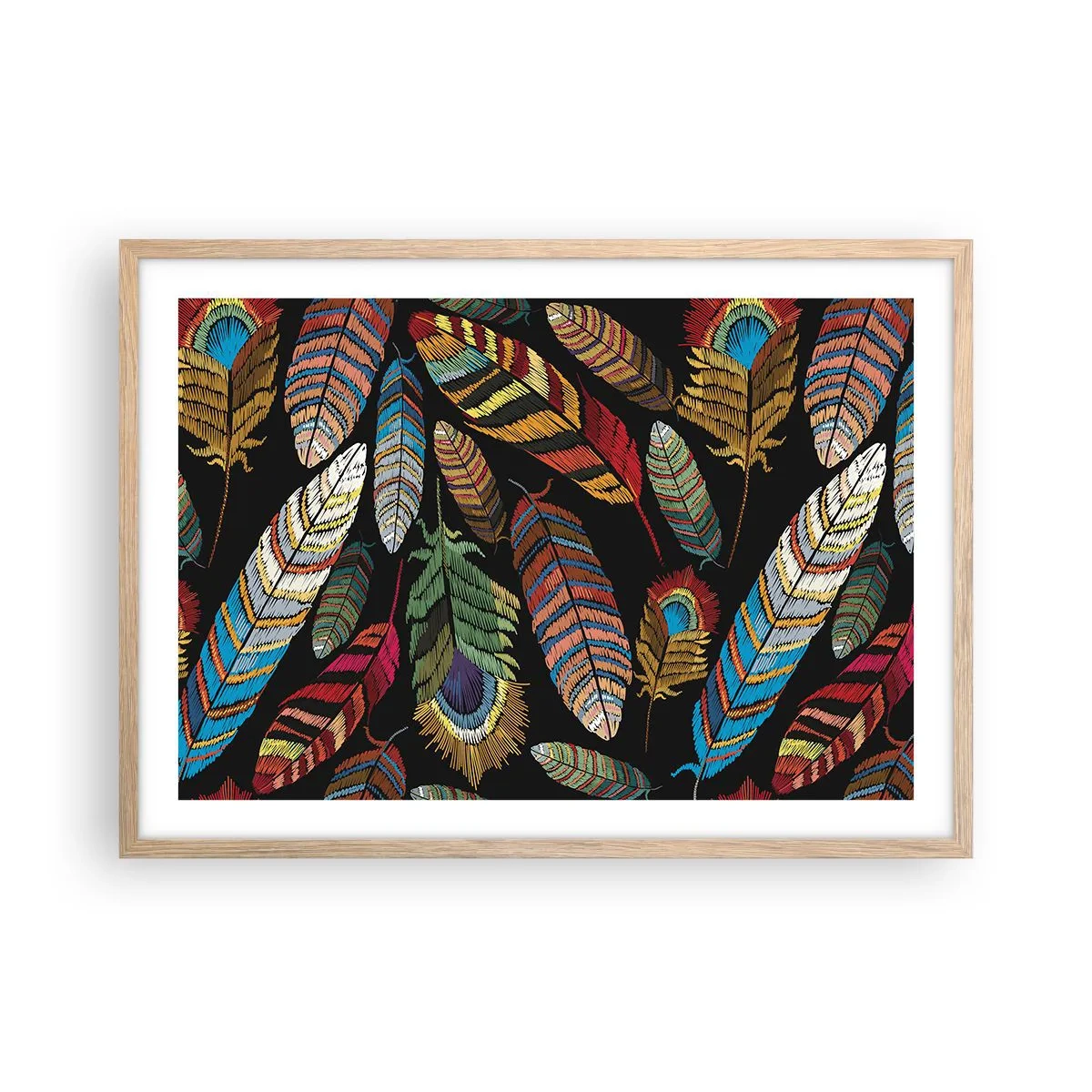 Poszter világos tölgy keretben - A madárkarnevál - 70x50 cm