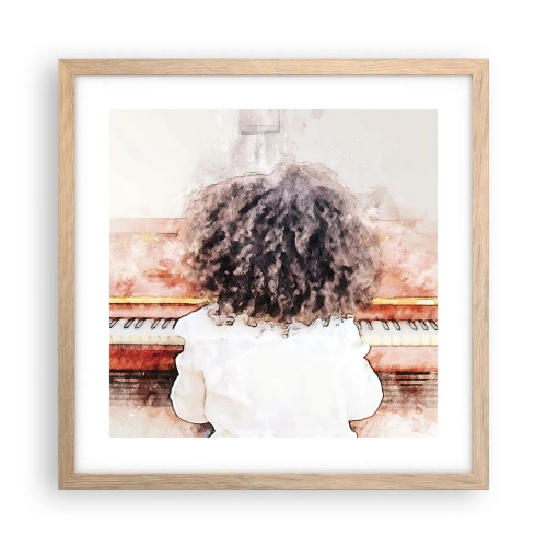 Poszter világos tölgy keretben - Az új világban - 40x40 cm