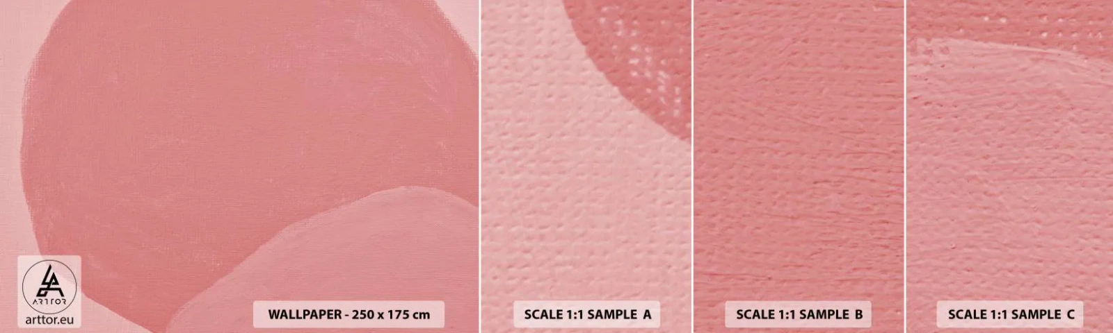 Fotótapéta Minta Standard Eco - Organikus kompozíció rózsaszínben - Pasztell, Alakzatok, Minimalista - 100x30 cm