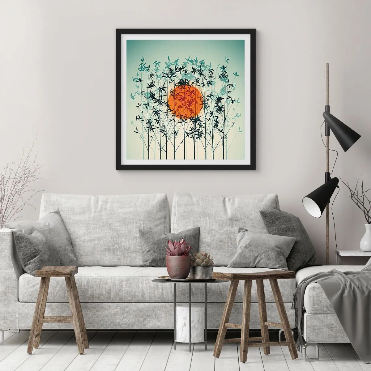 Poszter fehér keretben - Japán nap - 50x50 cm