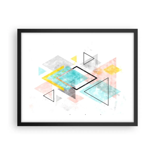 Poszter fehér keretben - Geometriai játék - 50x40 cm