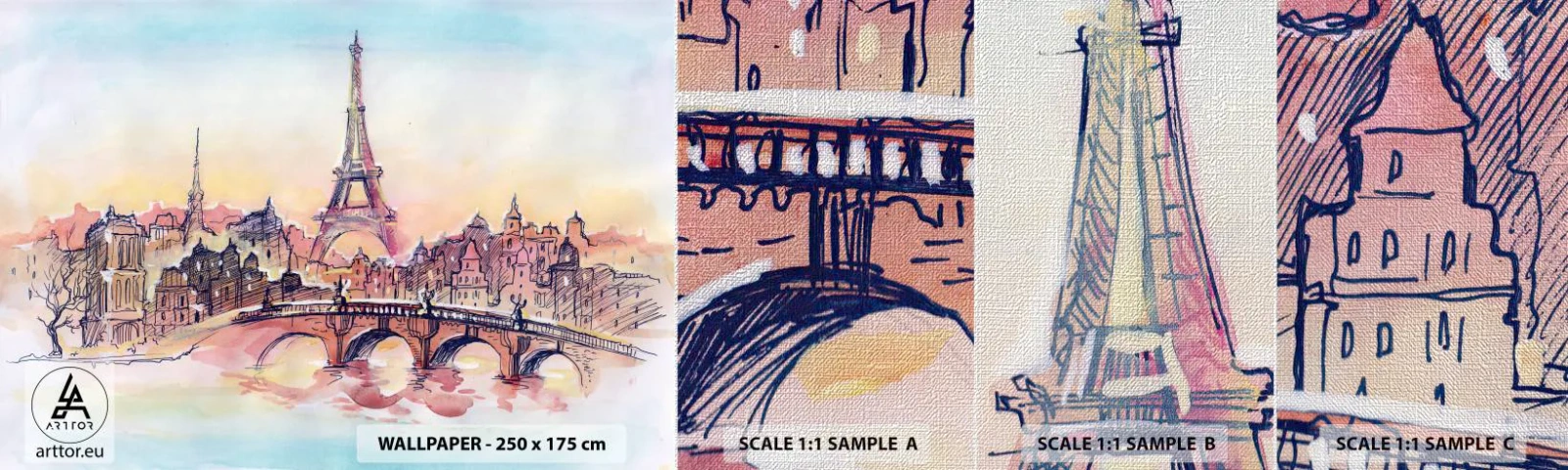 Fotótapéta Minta Premium Canvas - Az egyetlen ilyen város a világon - Város, Eiffel-torony, Párizs - 100x30 cm