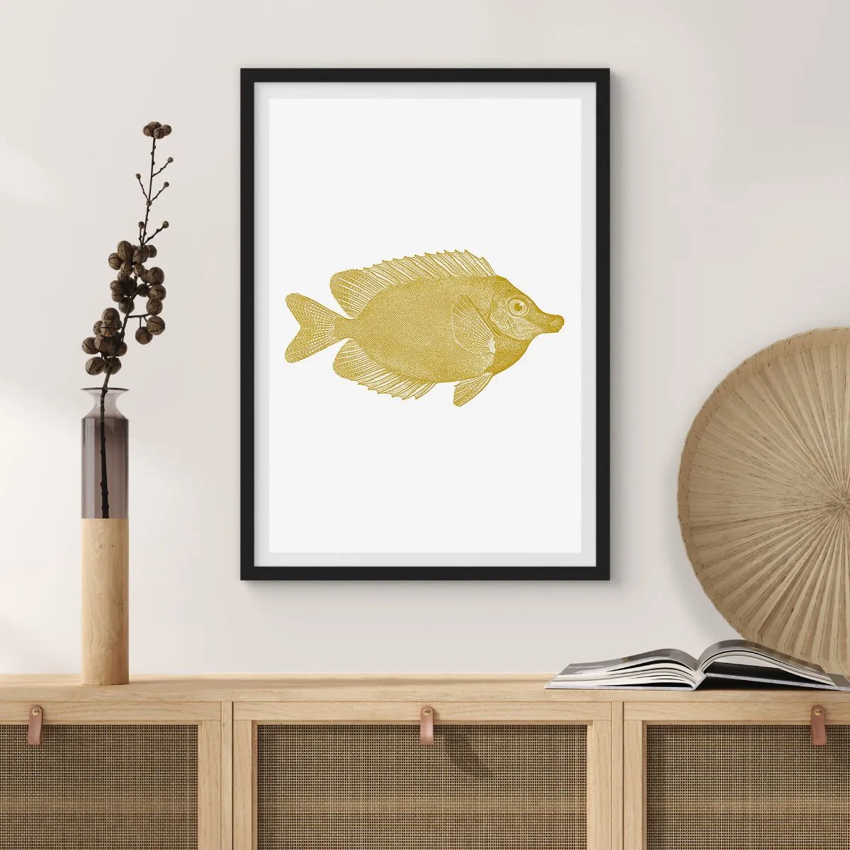 Poszter fehér keretben - Csak a hal - 70x100 cm