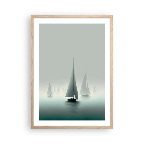 Poszter világos tölgy keretben - Ködből épült - 50x70 cm