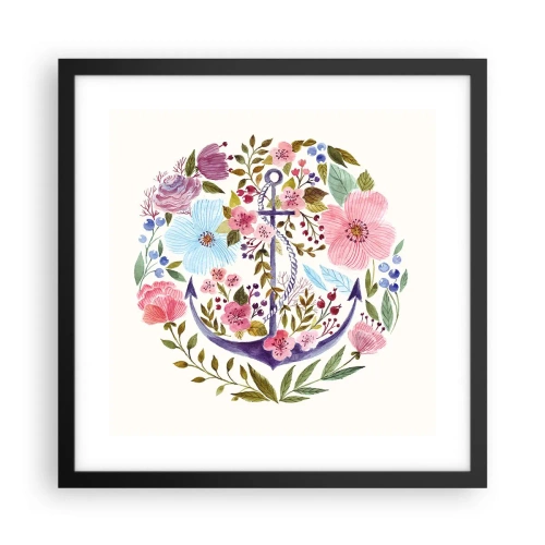 Poszter fehér keretben - Egy tengerész jó éjszakai alvása - 40x40 cm