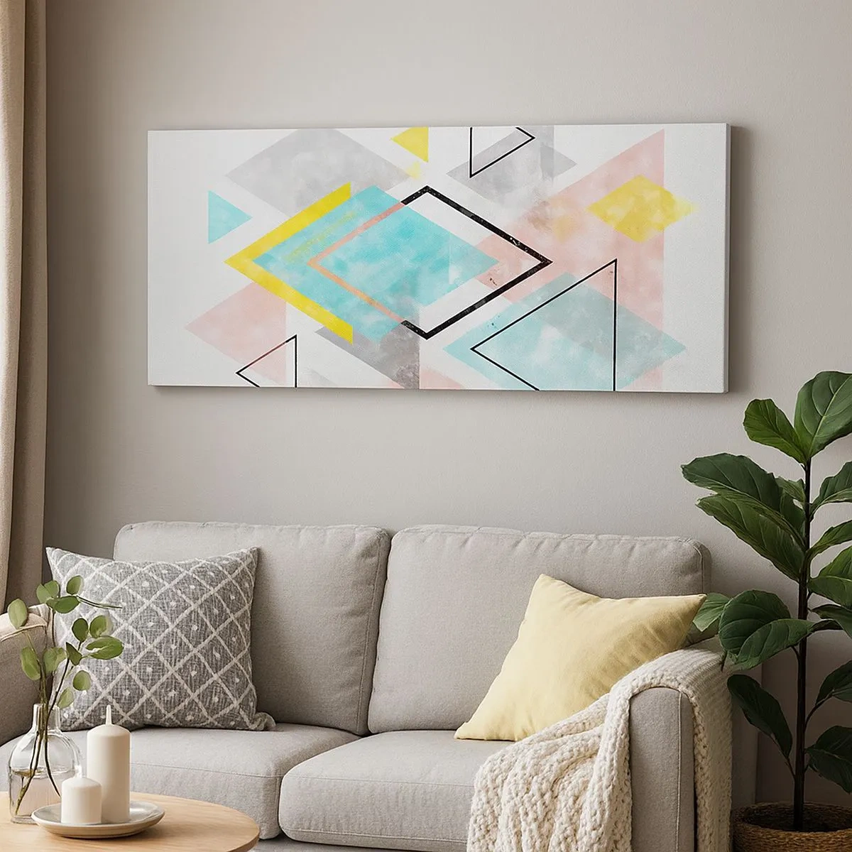 Vászonkép - Geometriai játék - 100x40 cm