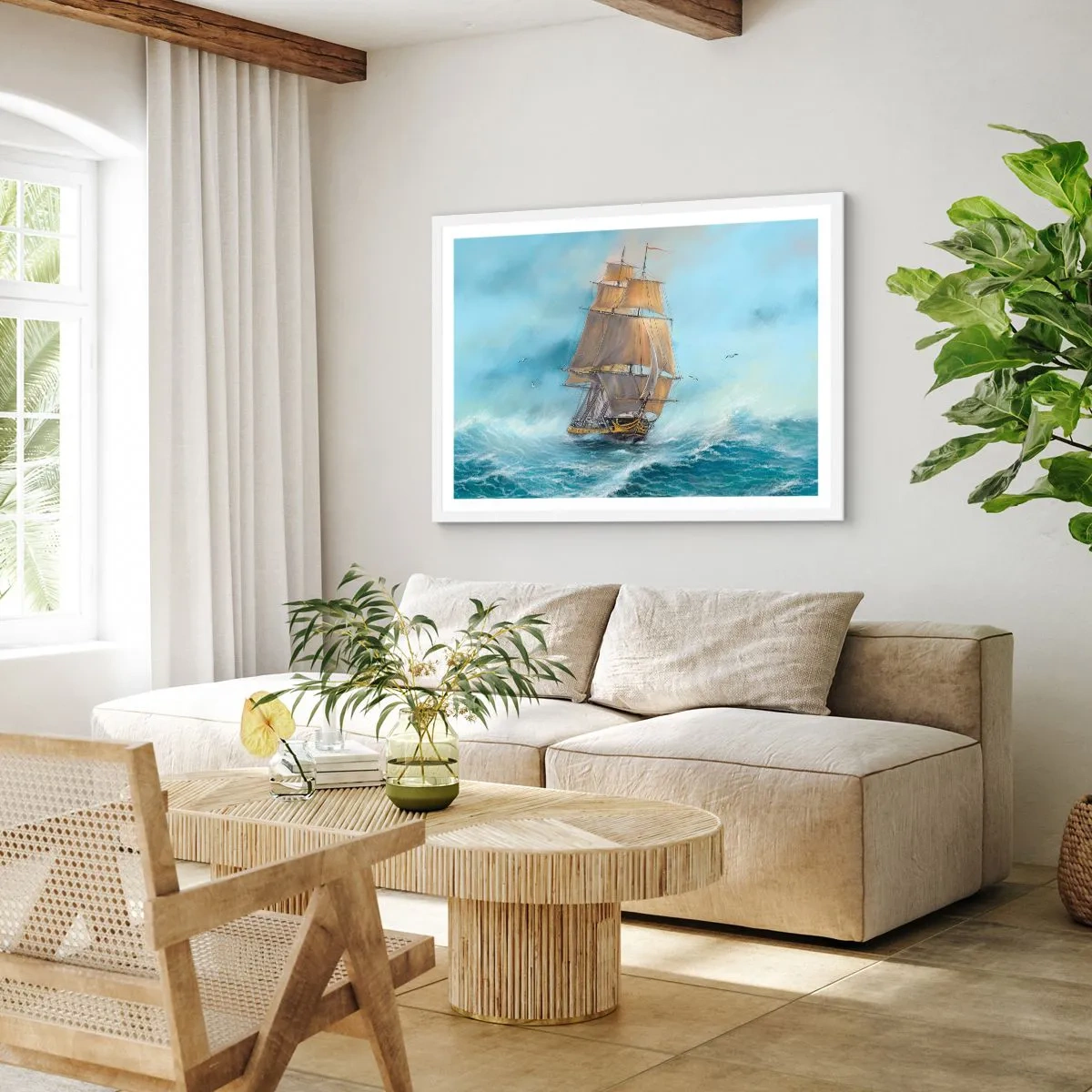 Poszter fekete keretben - A hullámok hullámzása - 100x70 cm