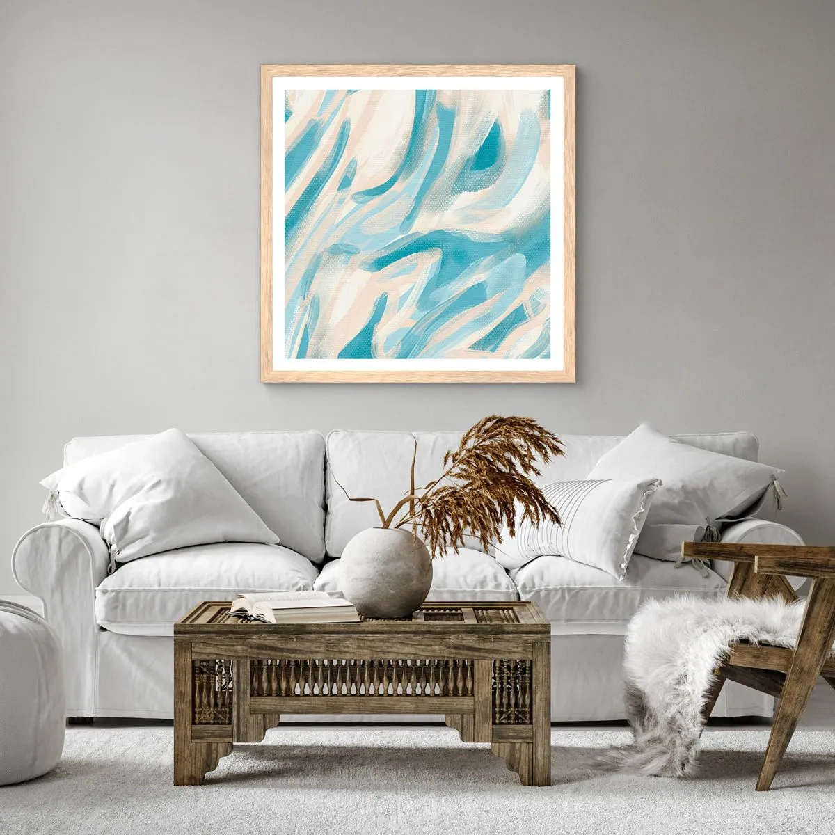 Poszter világos tölgy keretben - Tavaszi szellők - 60x60 cm