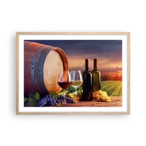 Poszter világos tölgy keretben - Az életnek itt íze van - 70x50 cm