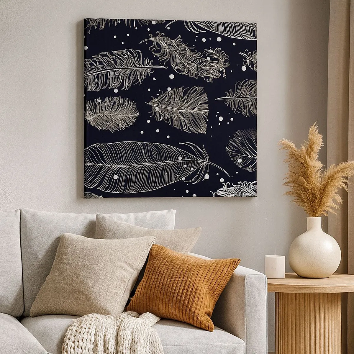 Vászonkép - Tollas csipke - 30x30 cm