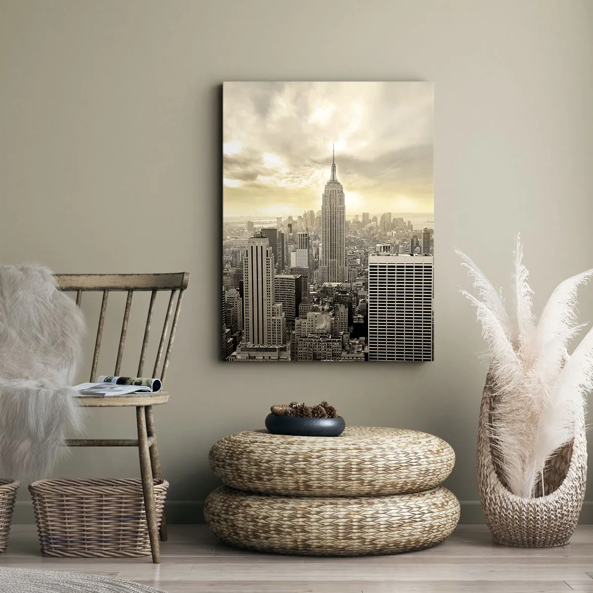 Vászonkép - Szürkéből szőtt New York - 65x120 cm