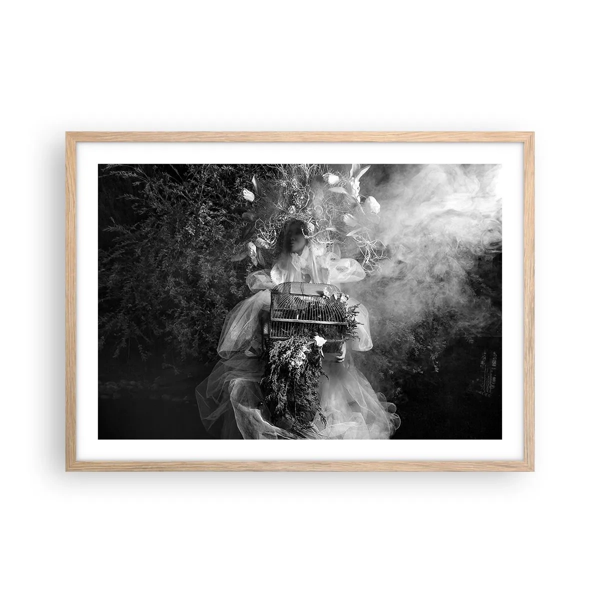 Poszter világos tölgy keretben - Maga az Anya – Természet - 70x50 cm