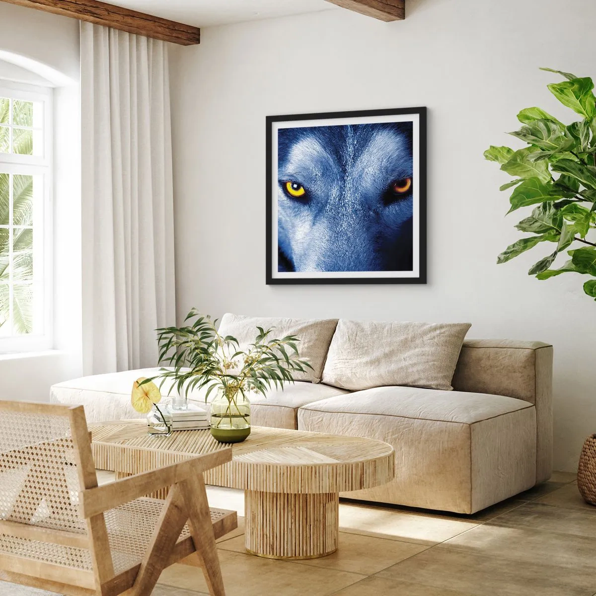 Poszter fehér keretben - Hipnotizáló nézés - 40x40 cm