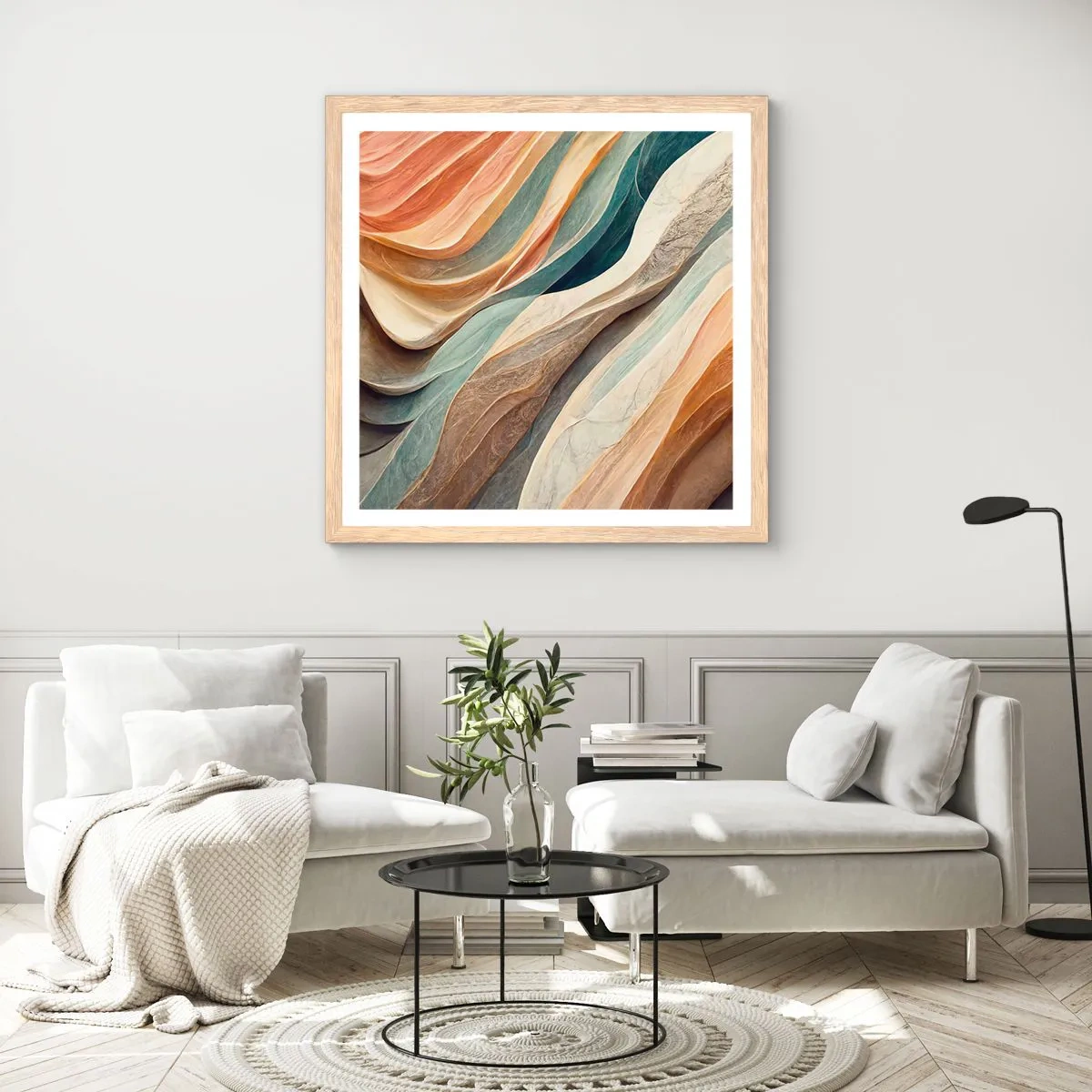 Poszter világos tölgy keretben - Változás előtti pillanat - 60x60 cm