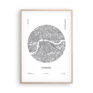 Poszter világos tölgy keretben - London anatómiája - 70x100 cm