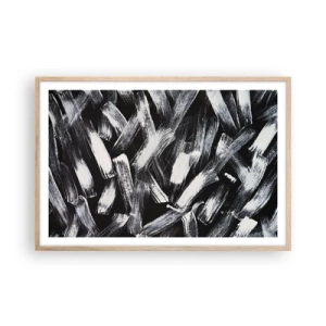 Poszter világos tölgy keretben - Absztrakció az ipari szellemben - 91x61 cm