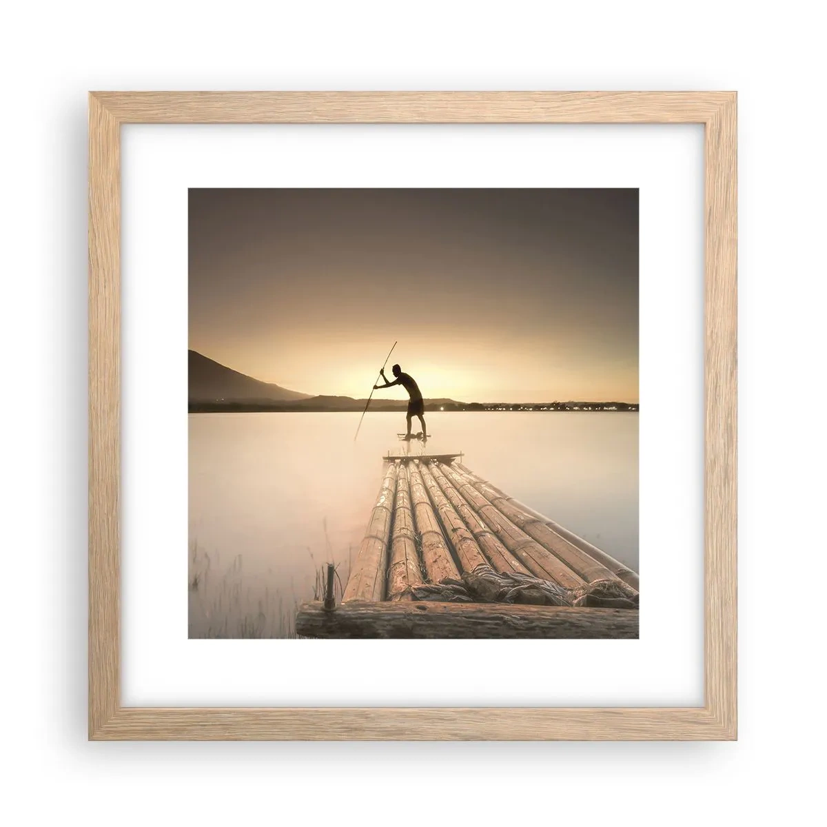 Poszter világos tölgy keretben - Pihenés előtt - 30x30 cm