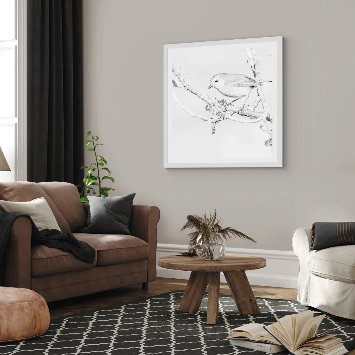 Poszter fekete keretben - Téli reggel - 30x30 cm