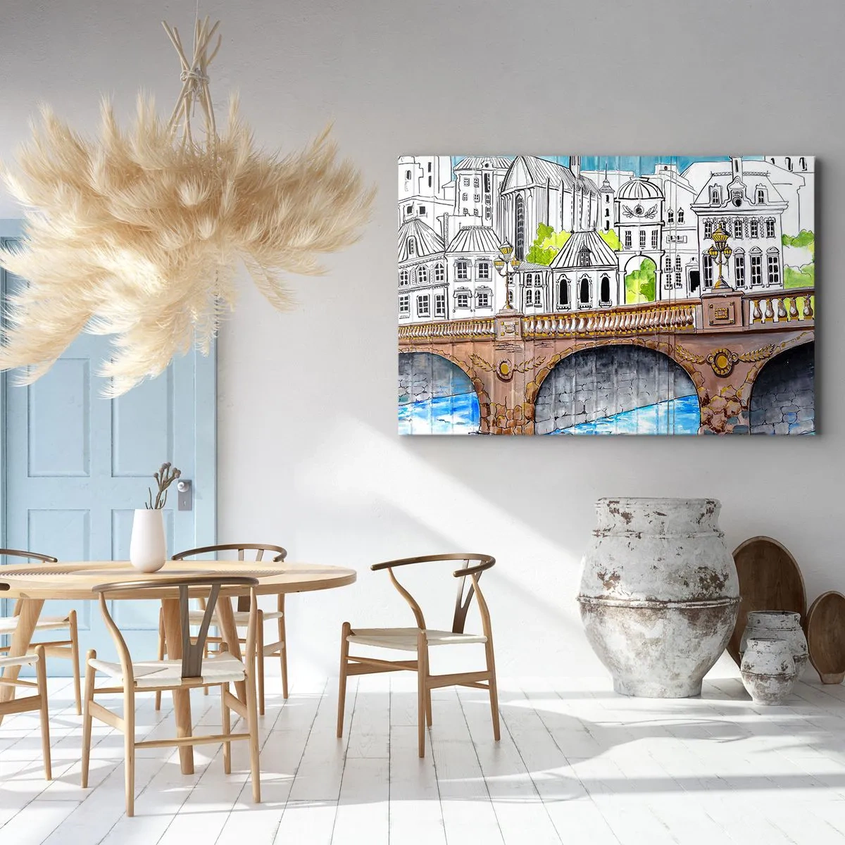 Vászonkép - Város mint a festményről - 100x70 cm