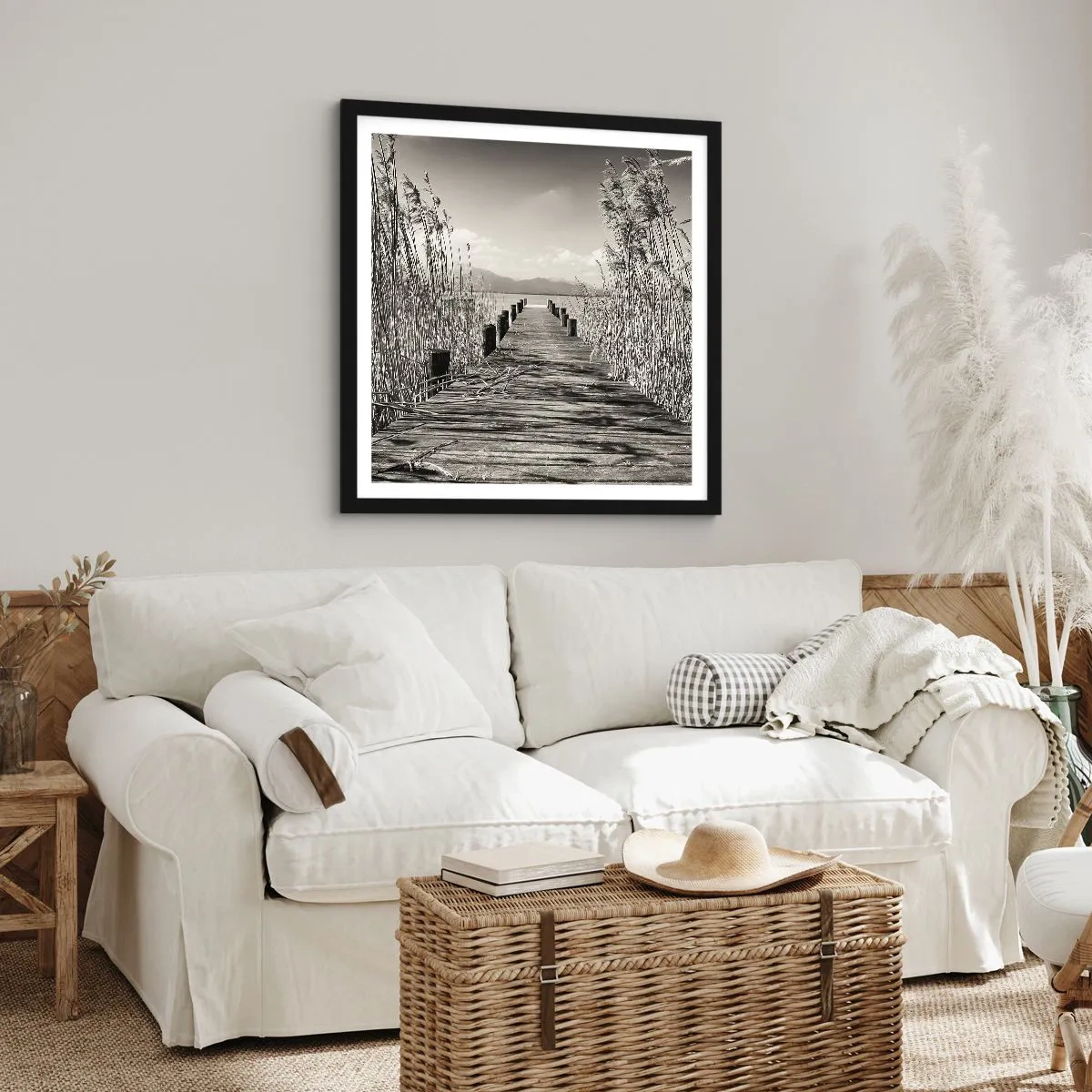 Poszter fehér keretben - A fű csendjében - 60x60 cm